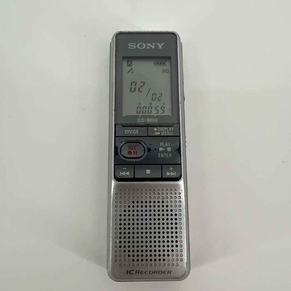 Sony IC Recorder ICD-B600 Handheld Portable Voice Recorder Silver Tested Works
